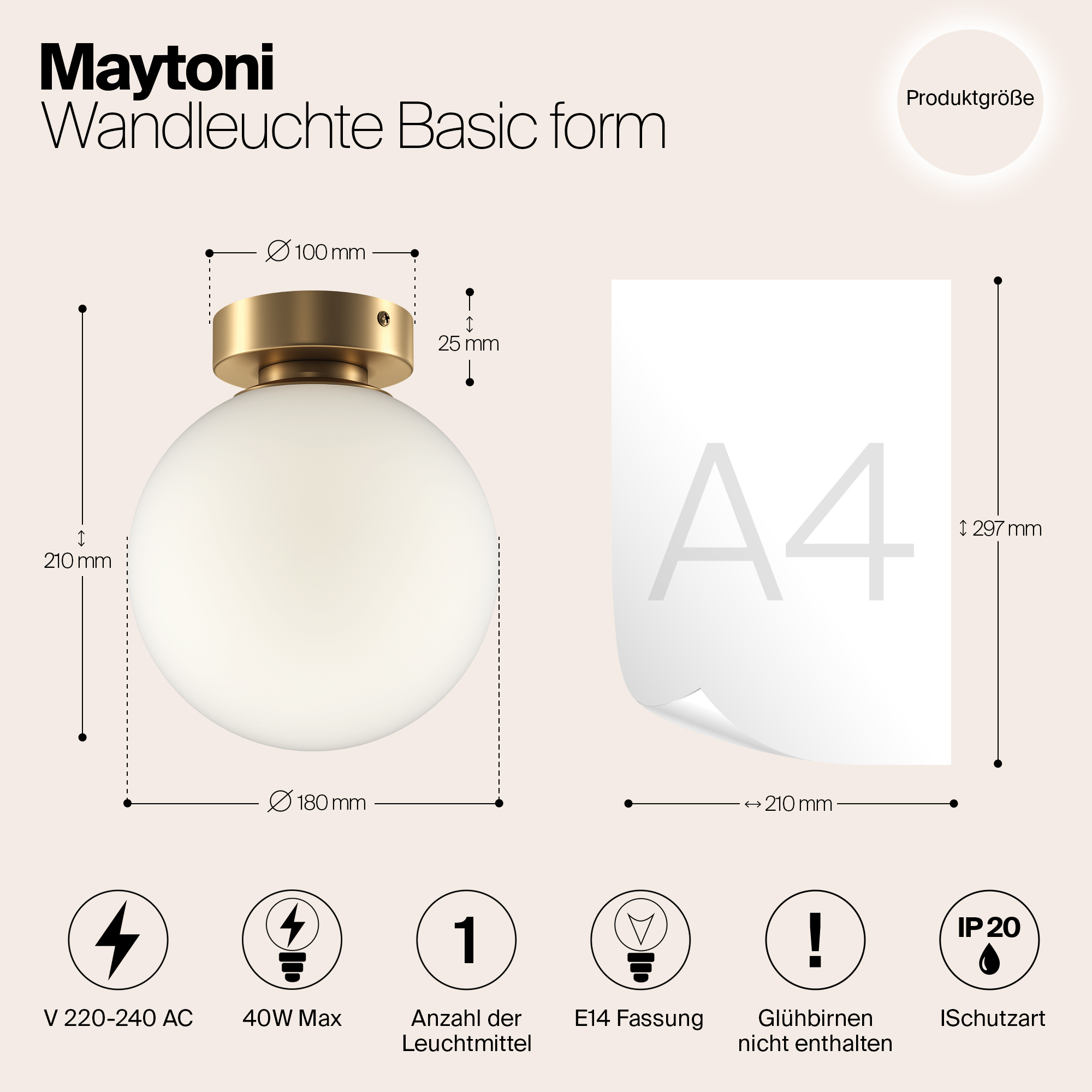 Дополнительная картинка Настенный светильник (бра) Maytoni MOD321WL-01G2