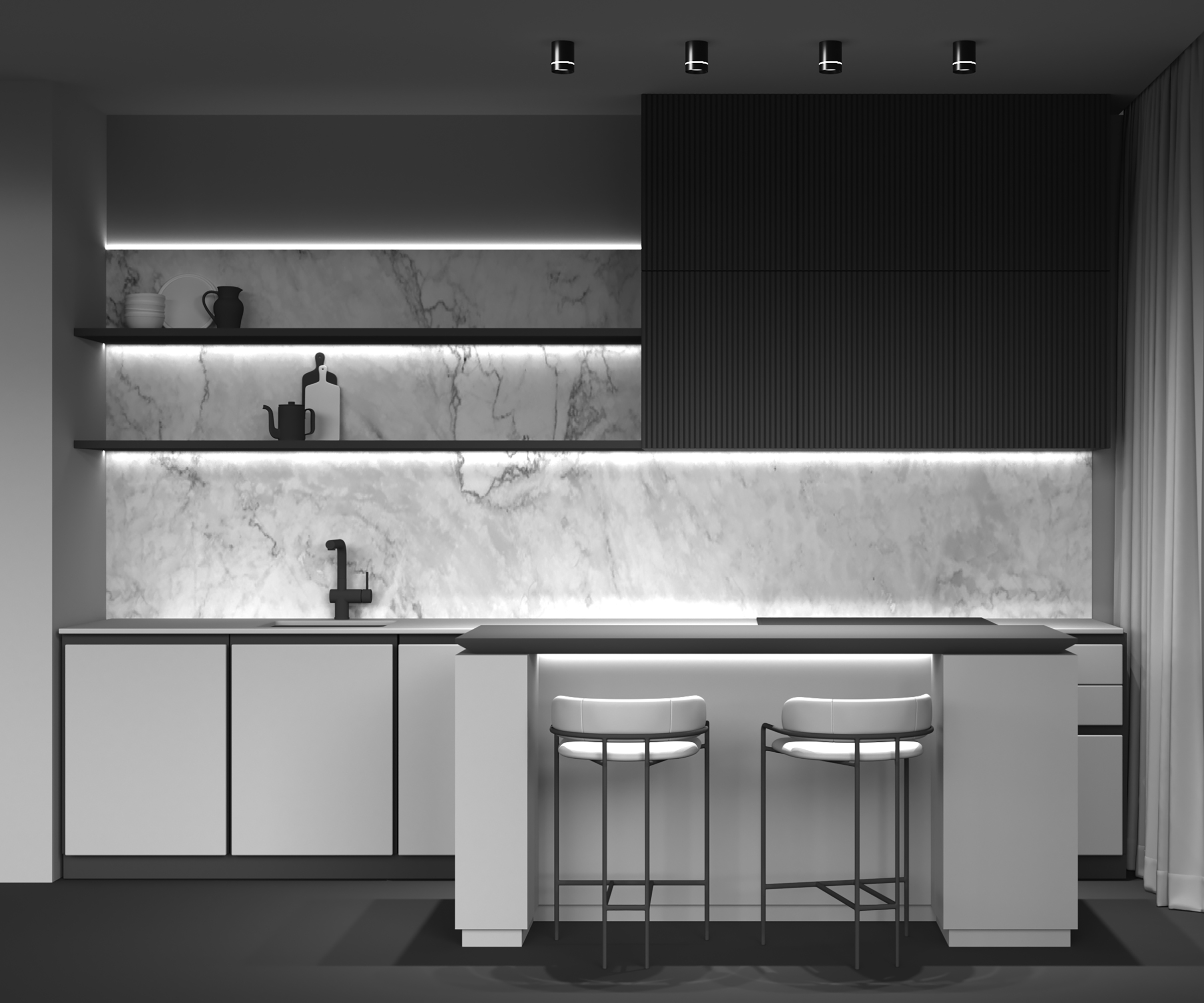 Дополнительная картинка Потолочный светильник Technical C085CL-9W3K-B