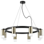 lr0183181 подвесной светильник rullo 8х50w gu10 черный/бронза (571018+214431-8+202431-8), доставка по Казахстану 