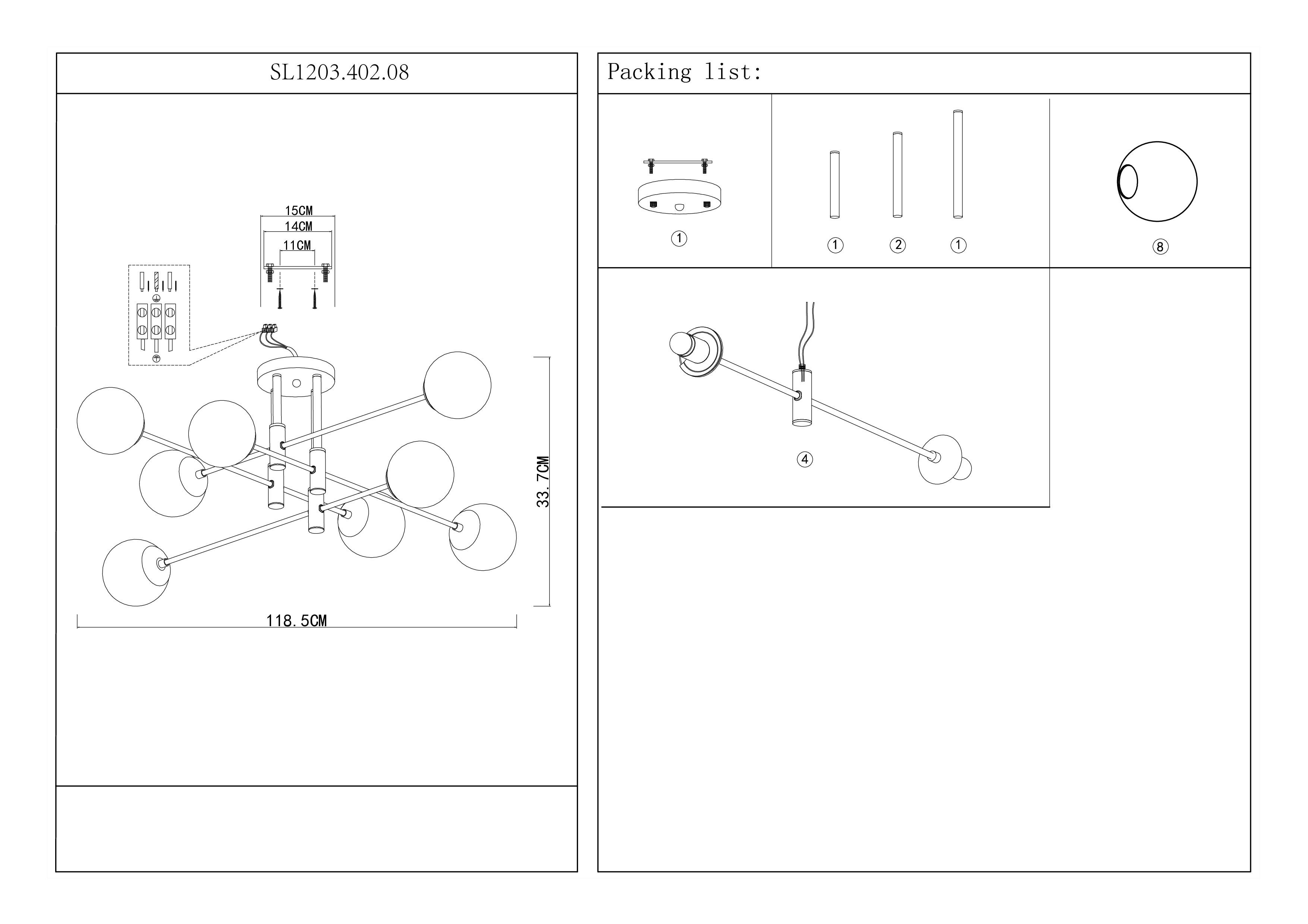 Картинка Потолочная люстра ST Luce Limano SL1203.402.08
