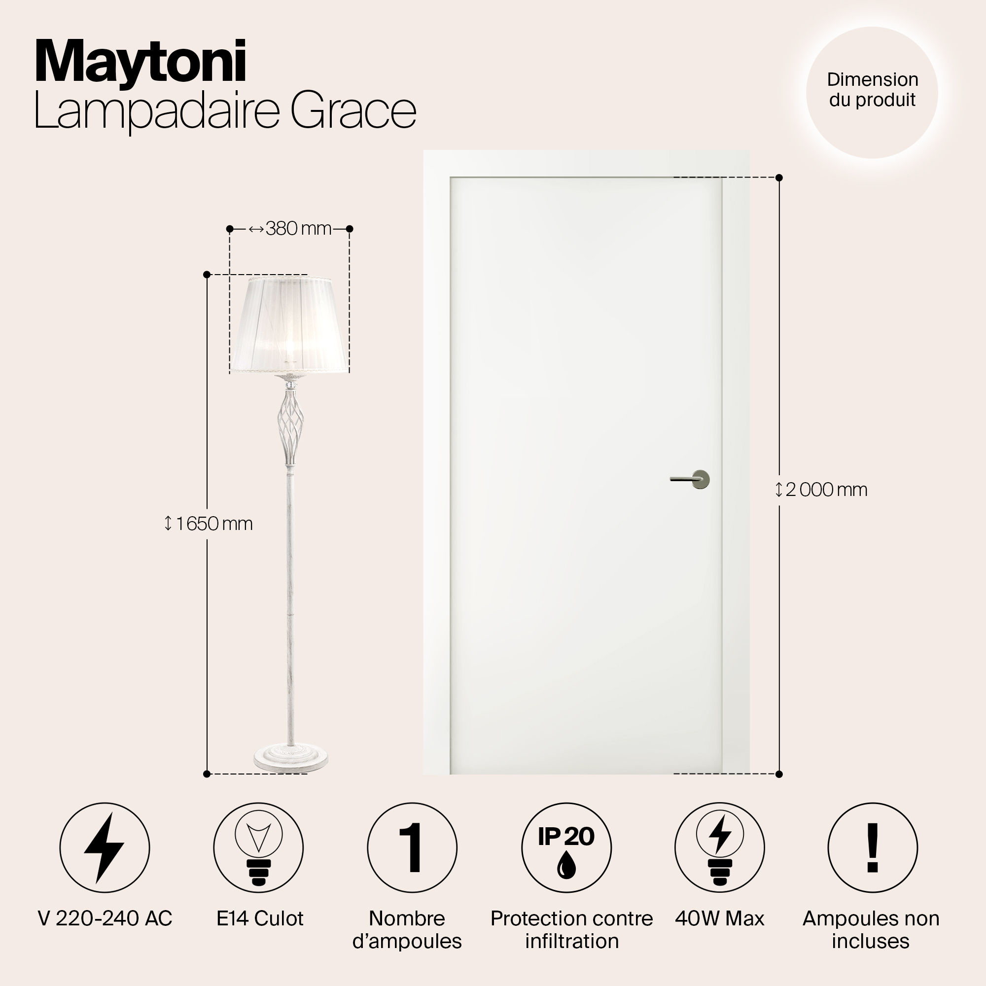 Дополнительная картинка Торшер Maytoni Grace ARM247-11-G