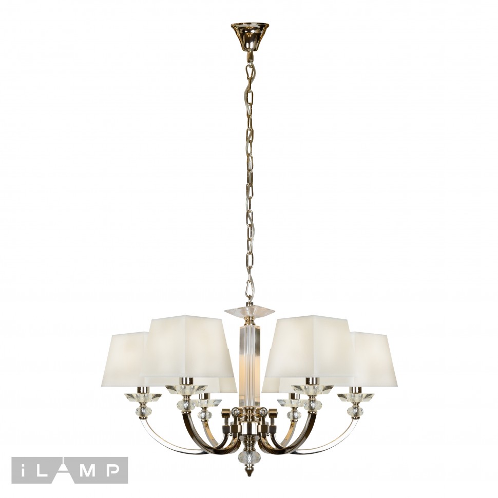 люстры подвесная люстра ilamp blues p9404-6 никель+белый, доставка по Казахстану 