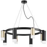 lr0184048741 подвесной светильник rullo 8х50w gu10 черный/золото (571018+214440-4+214487-4+202431-8), доставка по Казахстану 
