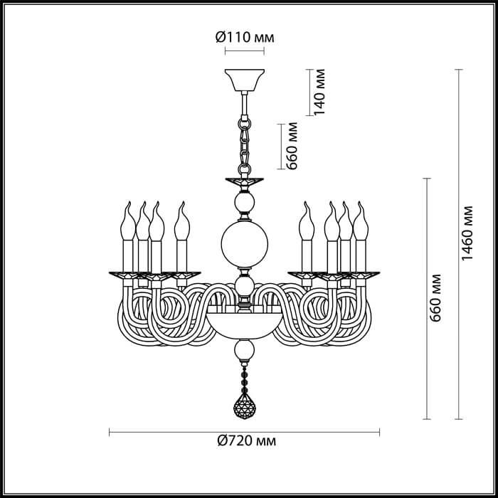 Картинка Подвесная люстра Odeon Light Iria 4601/8