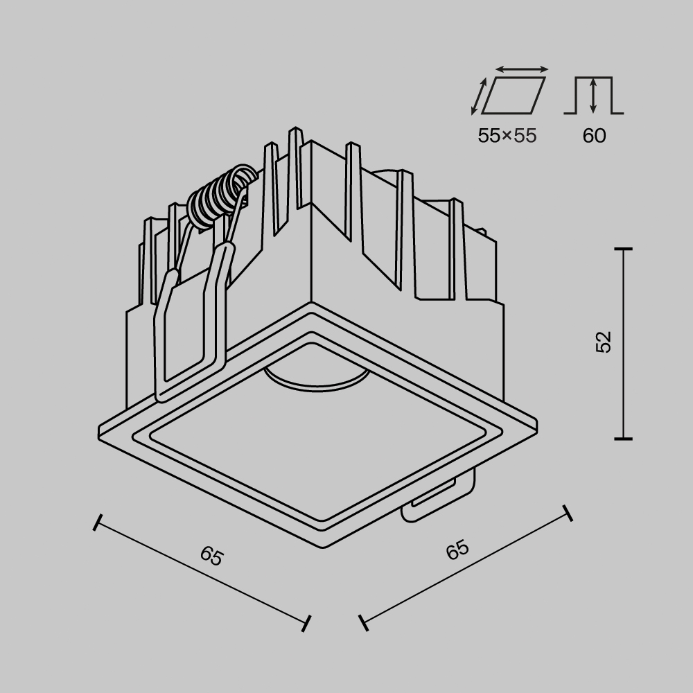 Картинка Встраиваемый светильник Technical DL043-01-10W3K-SQ-W-1