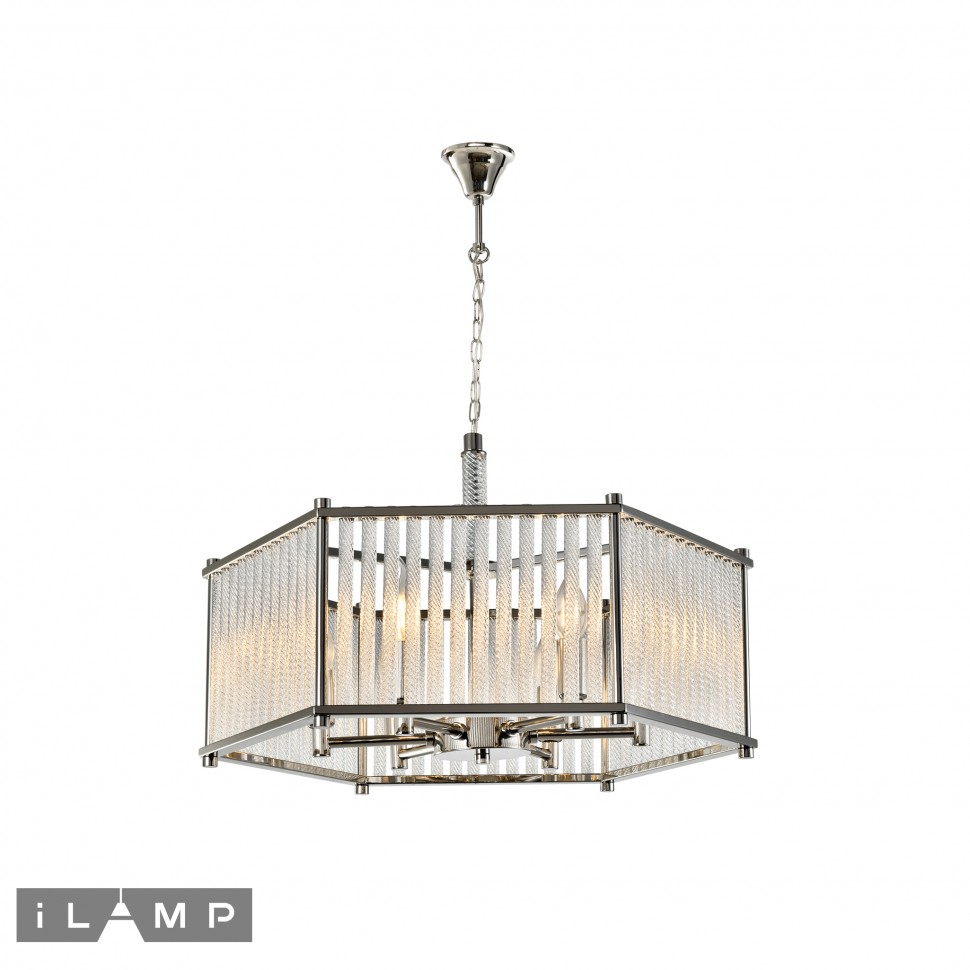 Дополнительная картинка Подвесная люстра iLamp Rich P9509-6 Nickel