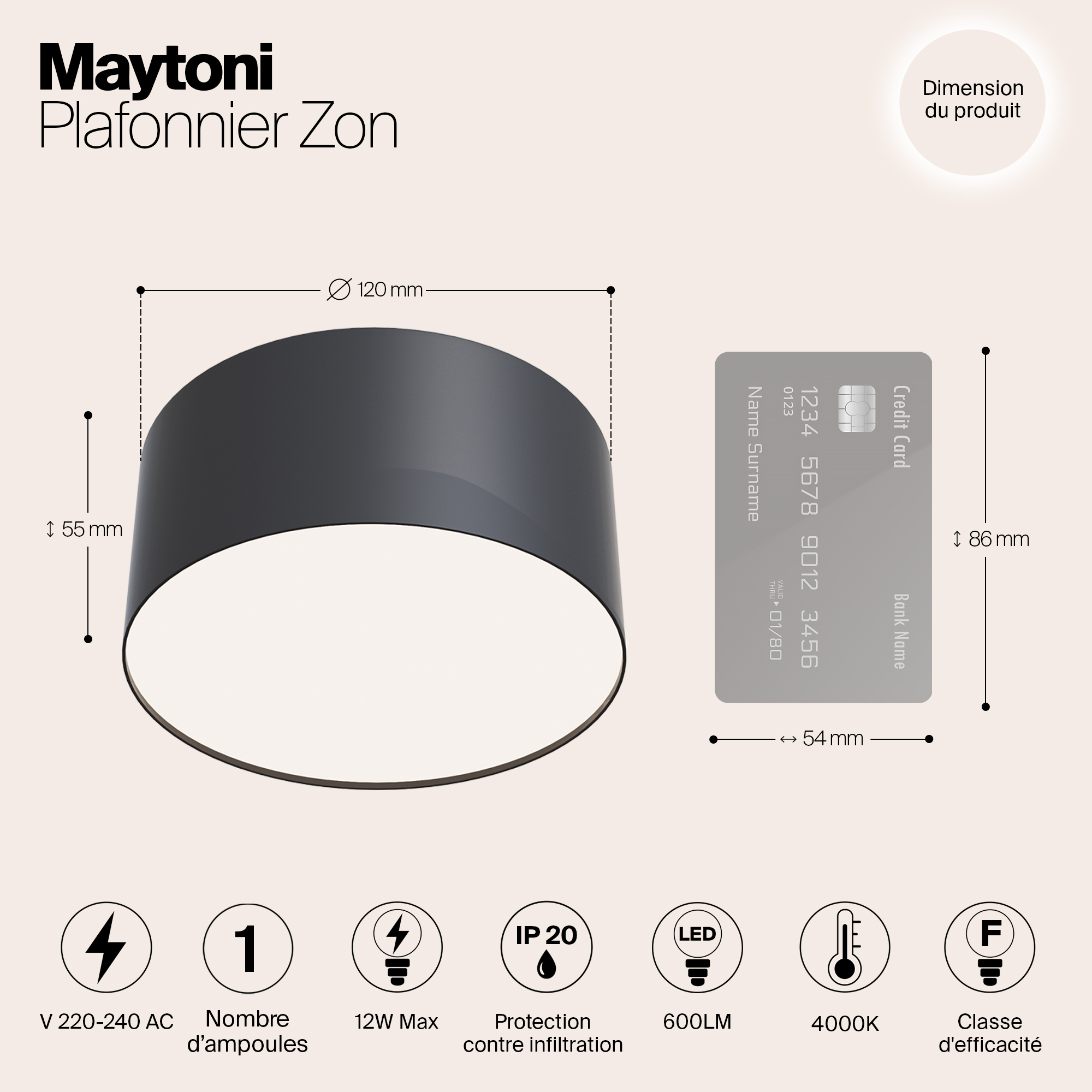 Картинка Потолочный светодиодный светильник Maytoni Zon C032CL-L12B4K
