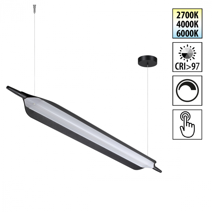 359544 novotech светильник подвесной диммируемый со сменой цв.температуры (сенсор) ip20 led 32w 2700/4000/6000k 100-240v ala, доставка по Казахстану 