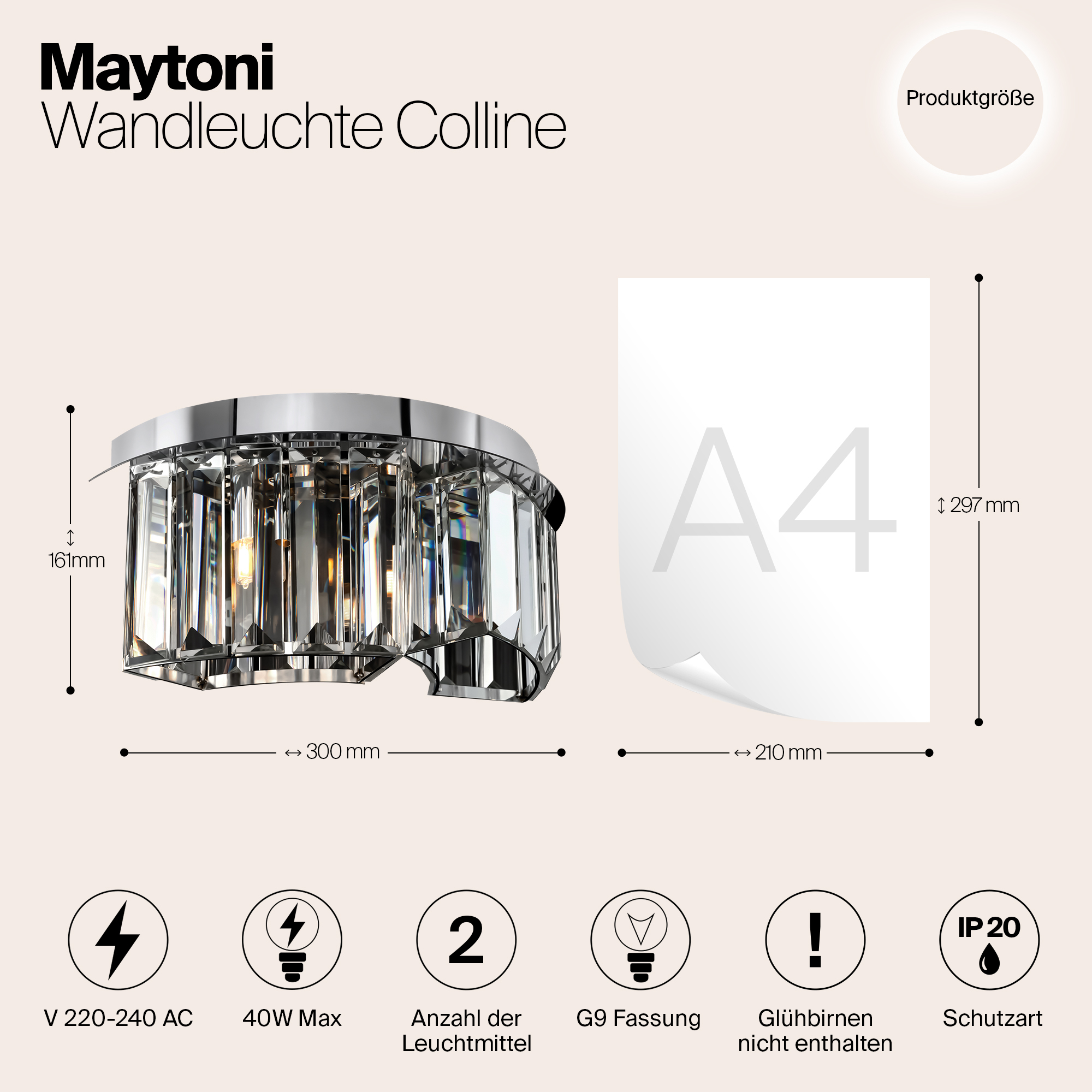Дополнительная картинка Настенный светильник Maytoni Colline MOD083WL-02CH