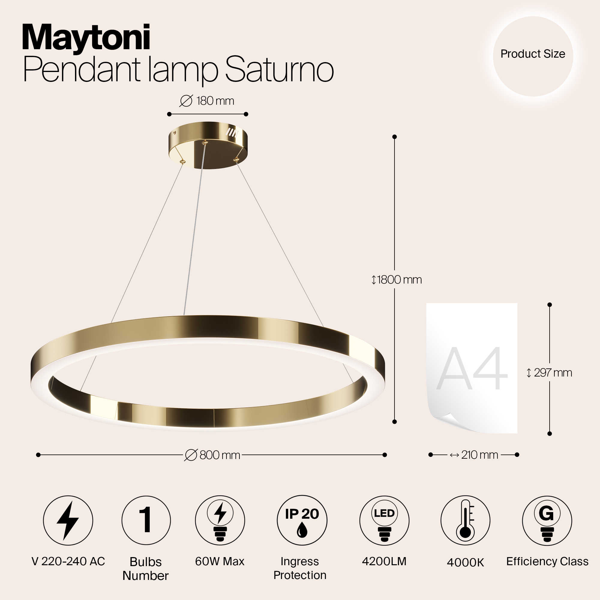 Дополнительная картинка Подвесной светильник Maytoni MOD415PL-L60BS4K