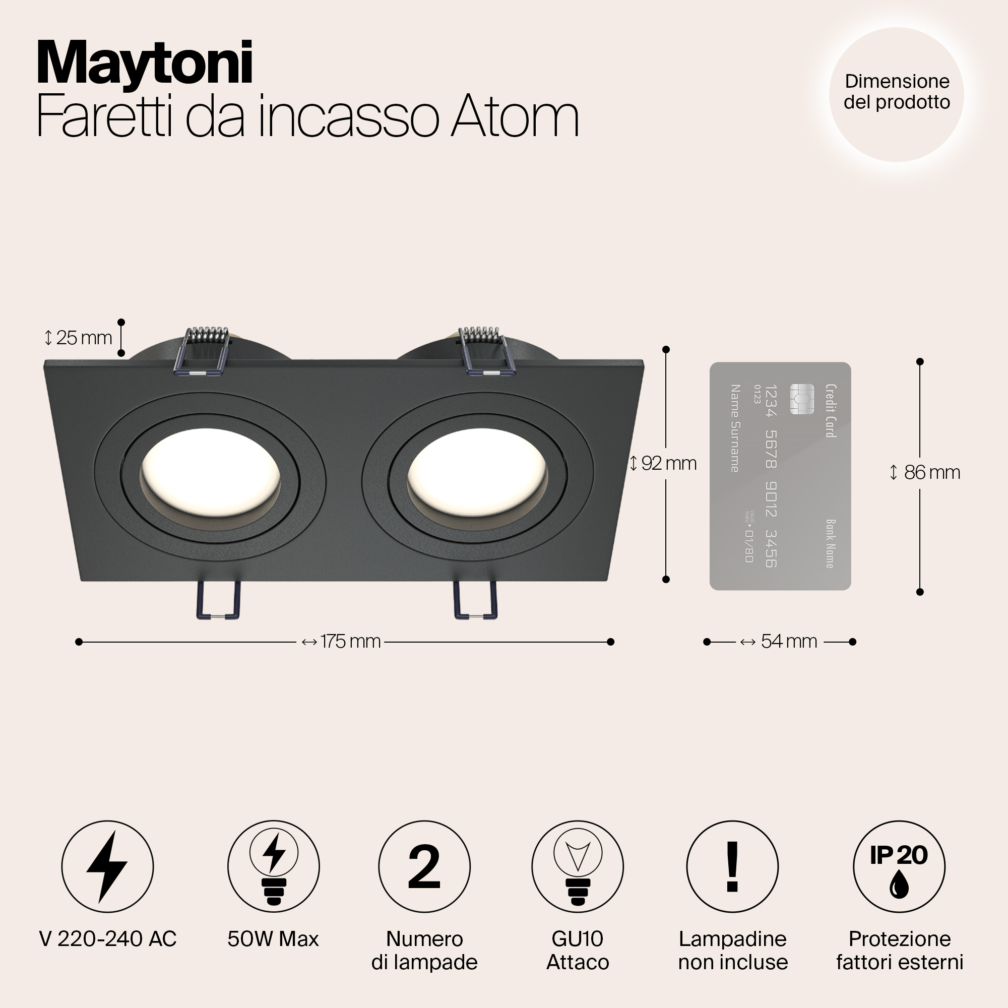 Картинка Встраиваемый светильник Maytoni Atom DL024-2-02B