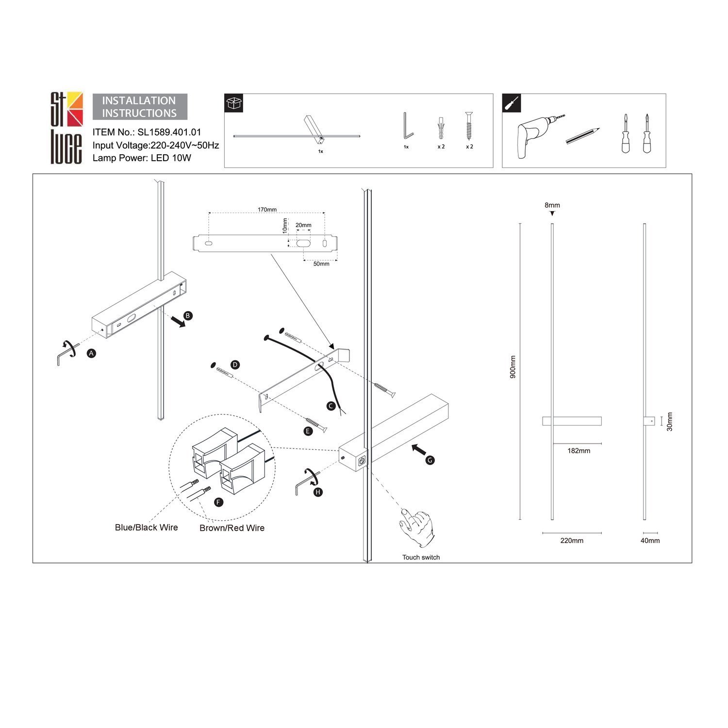 Картинка Настенный светодиодный светильник ST Luce Astente SL1589.401.01