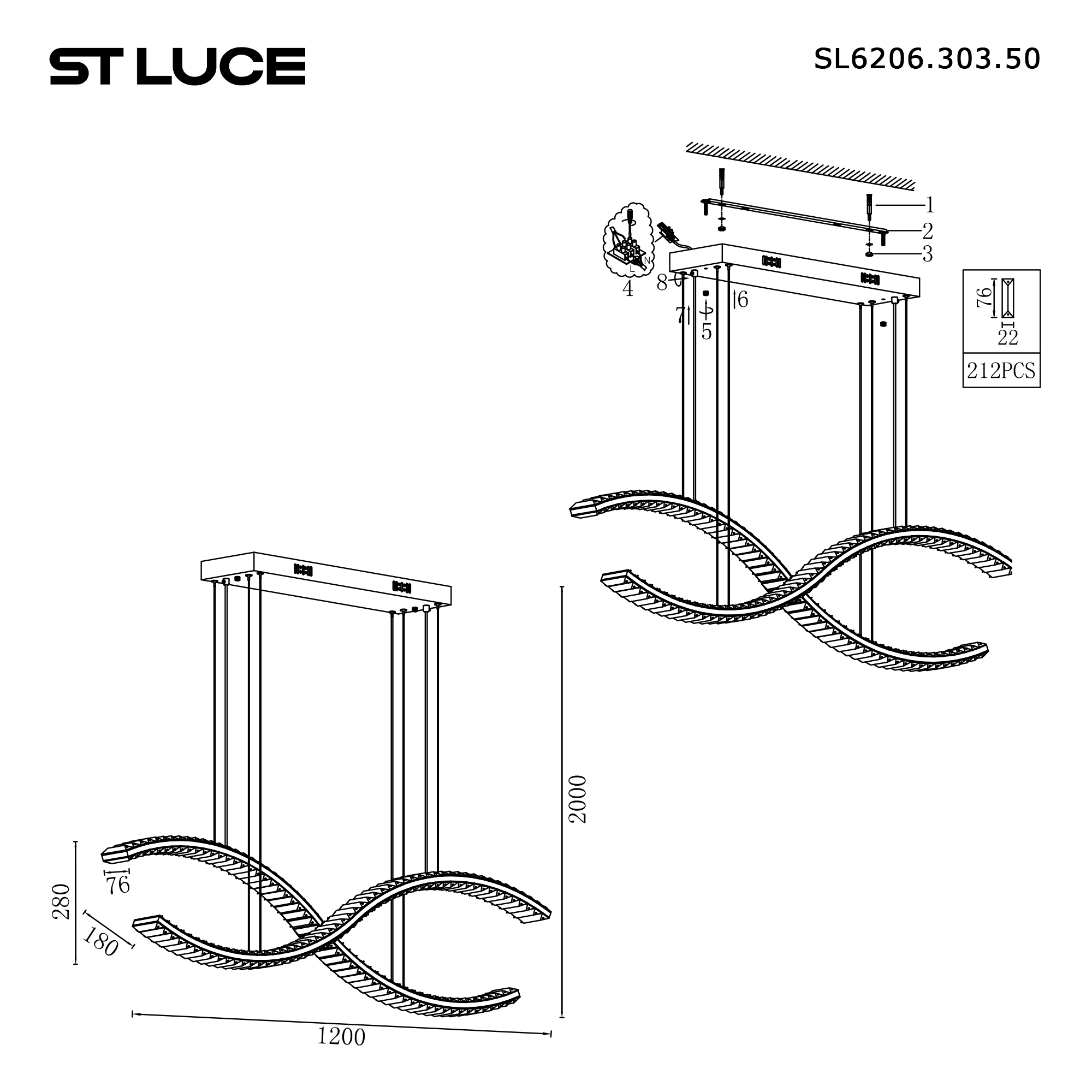 Картинка SL6206.303.50 Светильник подвесной ST-Luce 