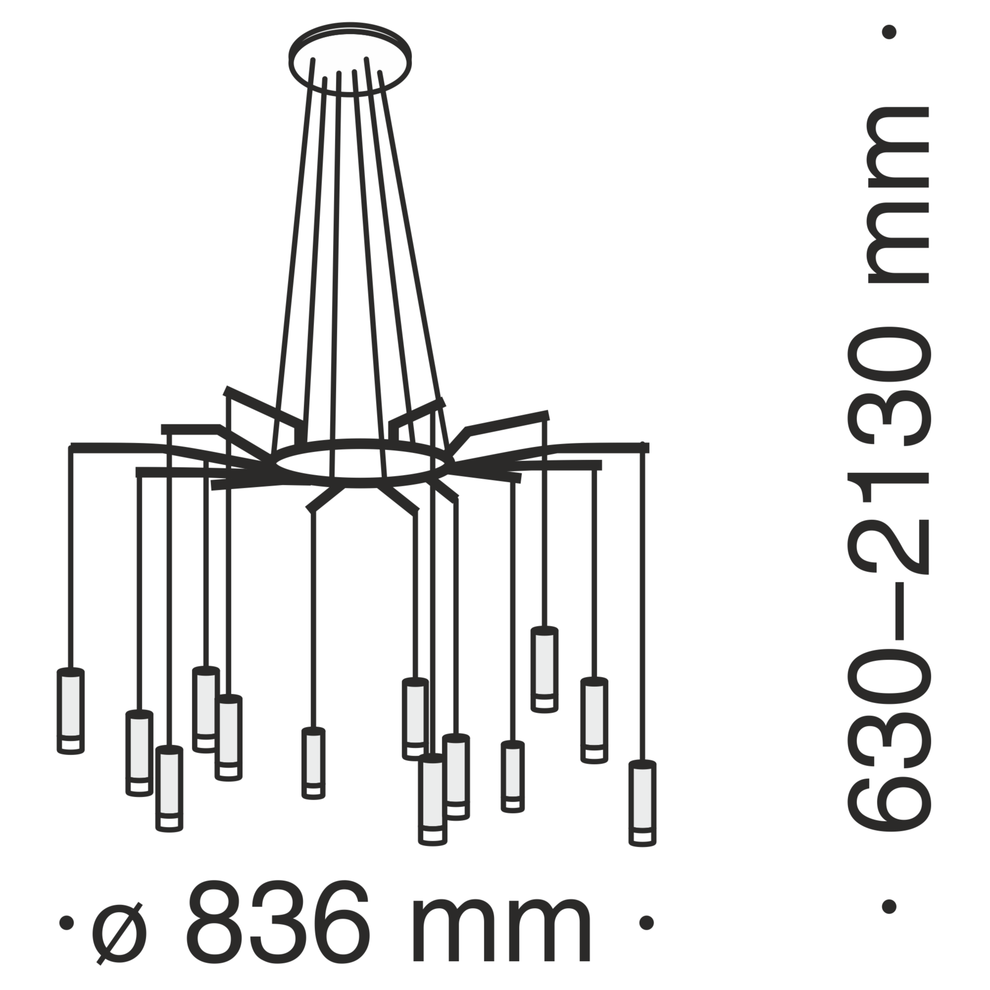 Дополнительная картинка Подвесная люстра Maytoni Davida MOD035PL-12B