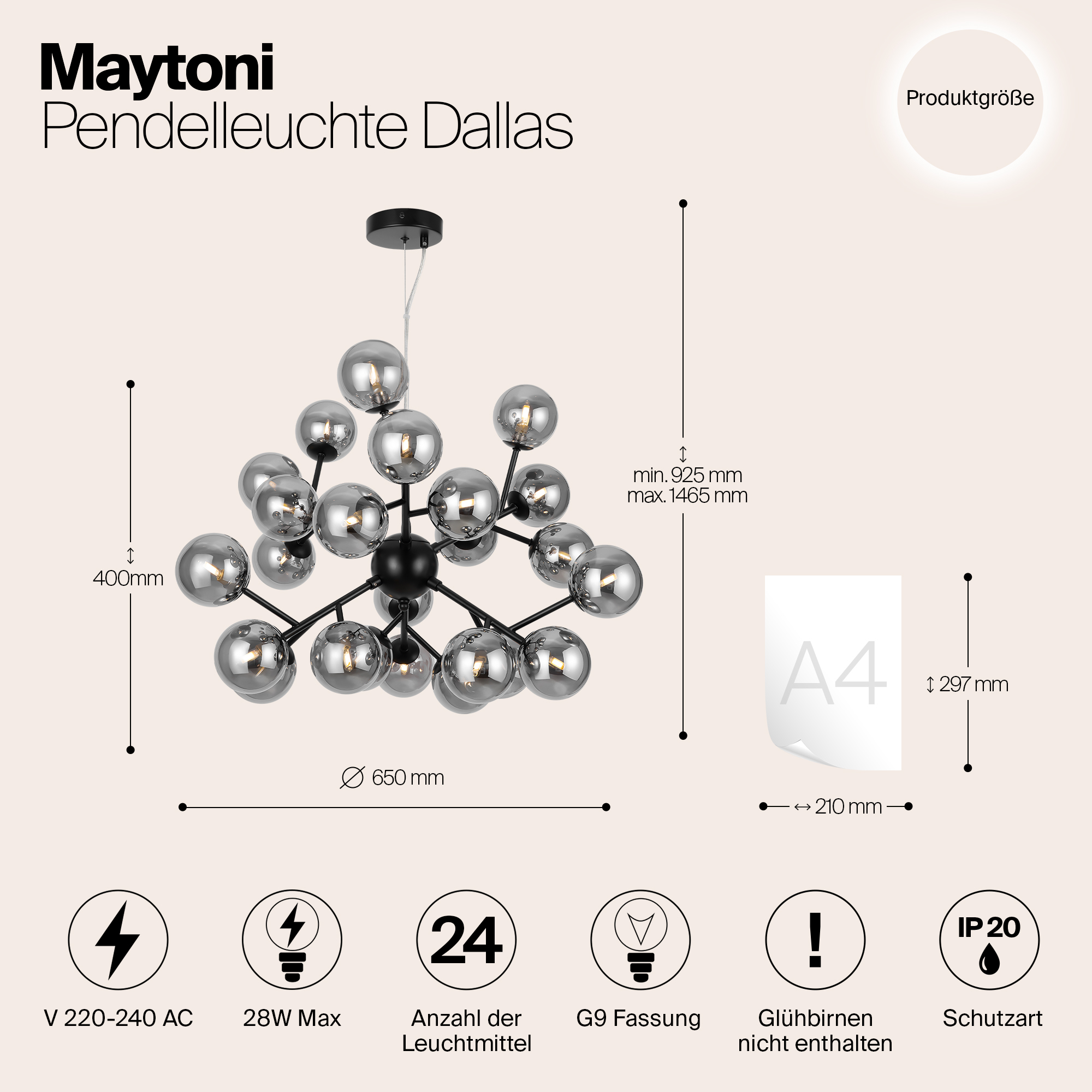 Дополнительная картинка Подвесная люстра Maytoni MOD545PL-24B