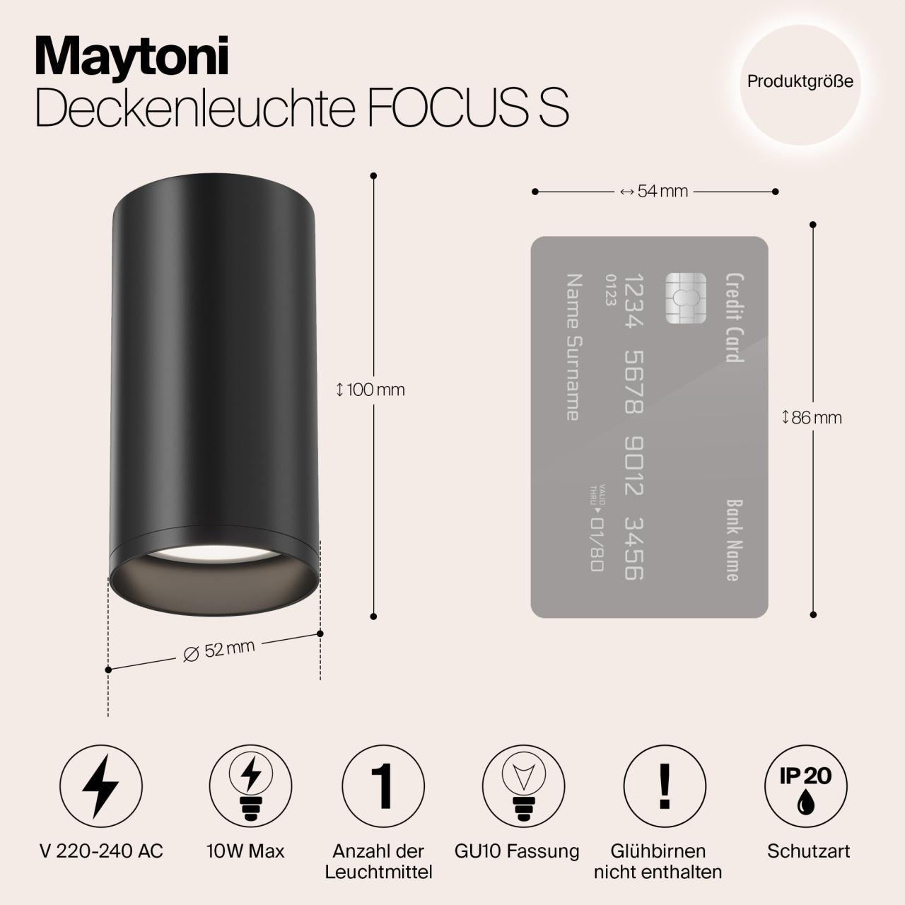 Дополнительная картинка Потолочный светильник Maytoni Focus S C052CL-01B