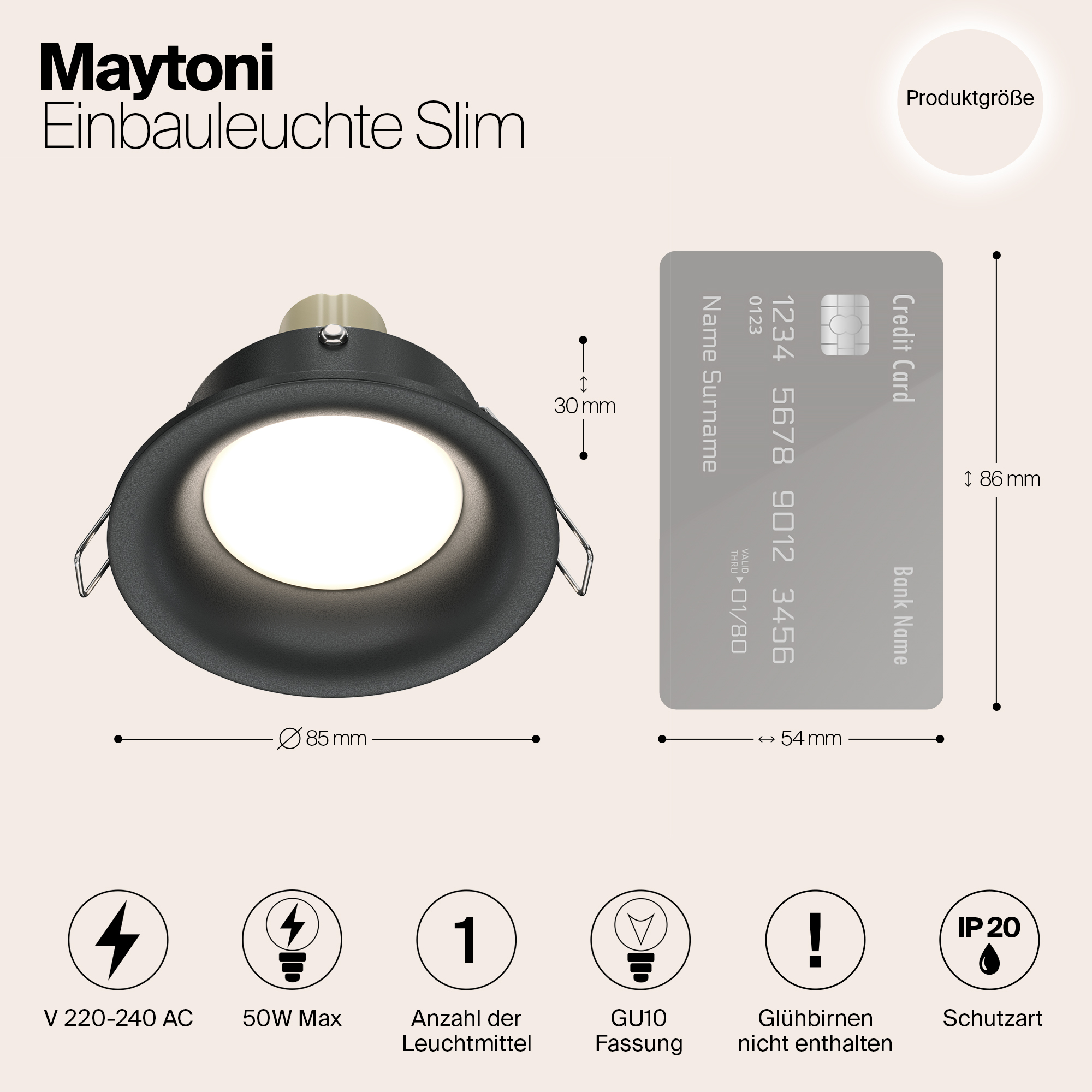 Дополнительная картинка Встраиваемый светильник Maytoni Slim DL027-2-01B