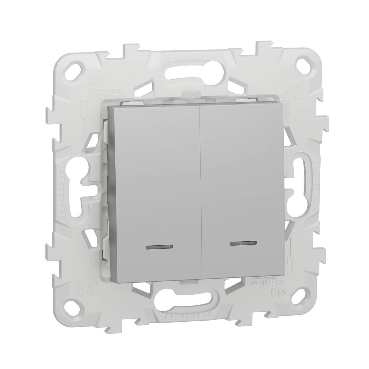 Выключатель двухклавишный Schneider Electric Unica New NU521130N