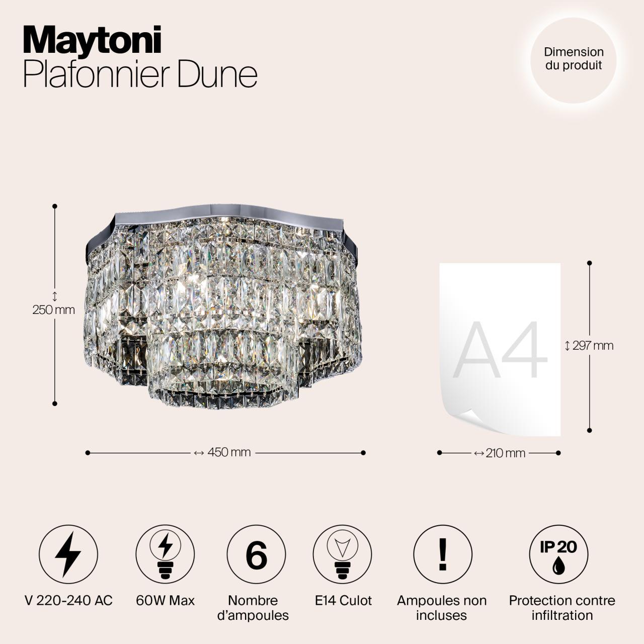 Дополнительная картинка Потолочная люстра Maytoni Dune DIA005CL-06CH