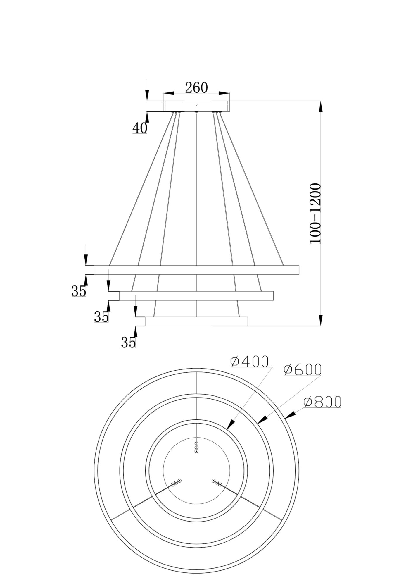 Дополнительная картинка Подвесной светодиодный светильник Maytoni Rim MOD058PL-L100W4K