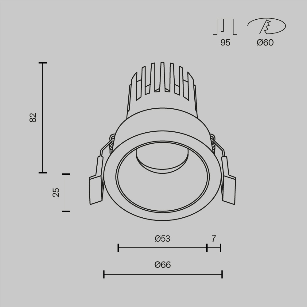 Дополнительная картинка Встраиваемый светильник Technical DL115-10W-4K-B