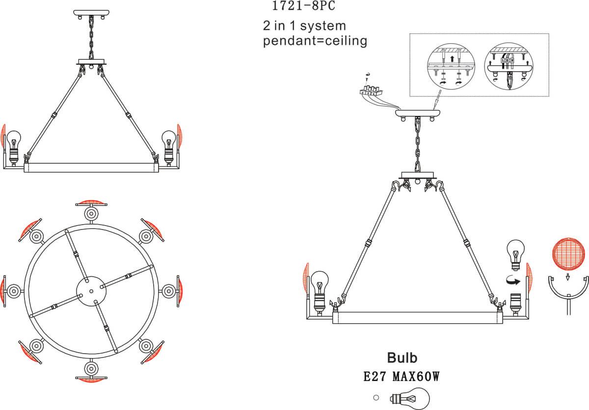 Картинка Подвесной светильник Favourite Fara 1721-8PC