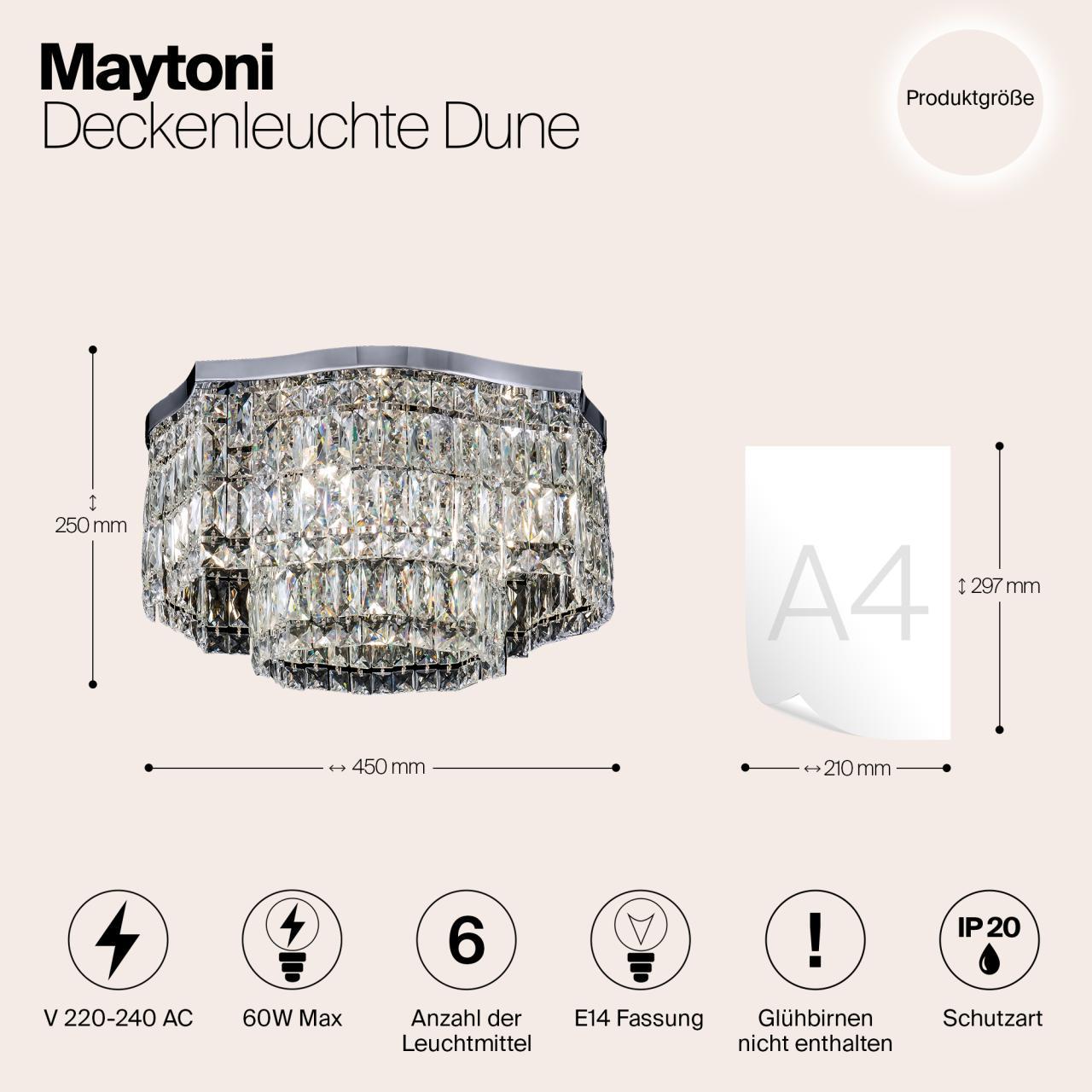 Дополнительная картинка Потолочная люстра Maytoni Dune DIA005CL-06CH