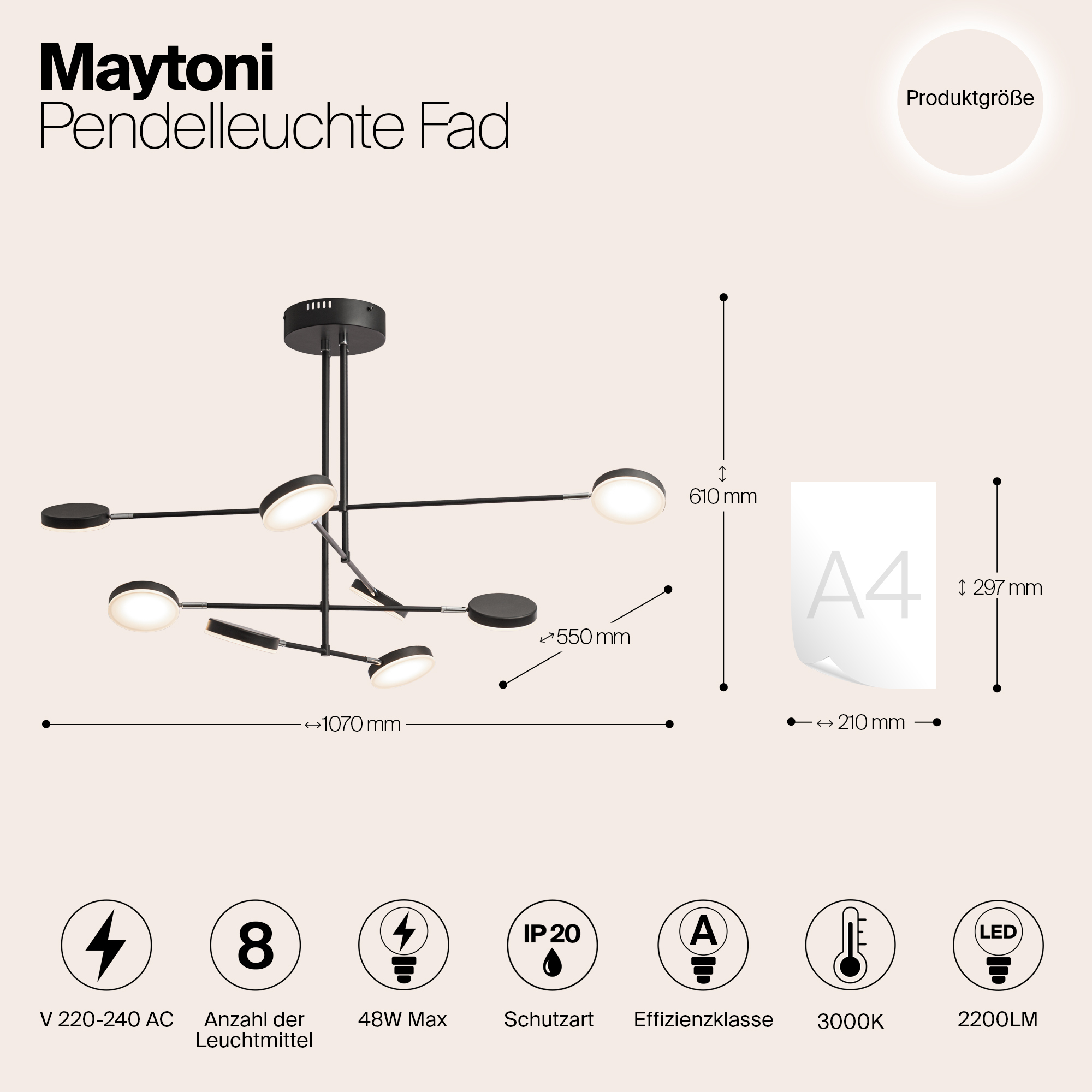Дополнительная картинка Люстра Maytoni Fad MOD070PL-L48B3K