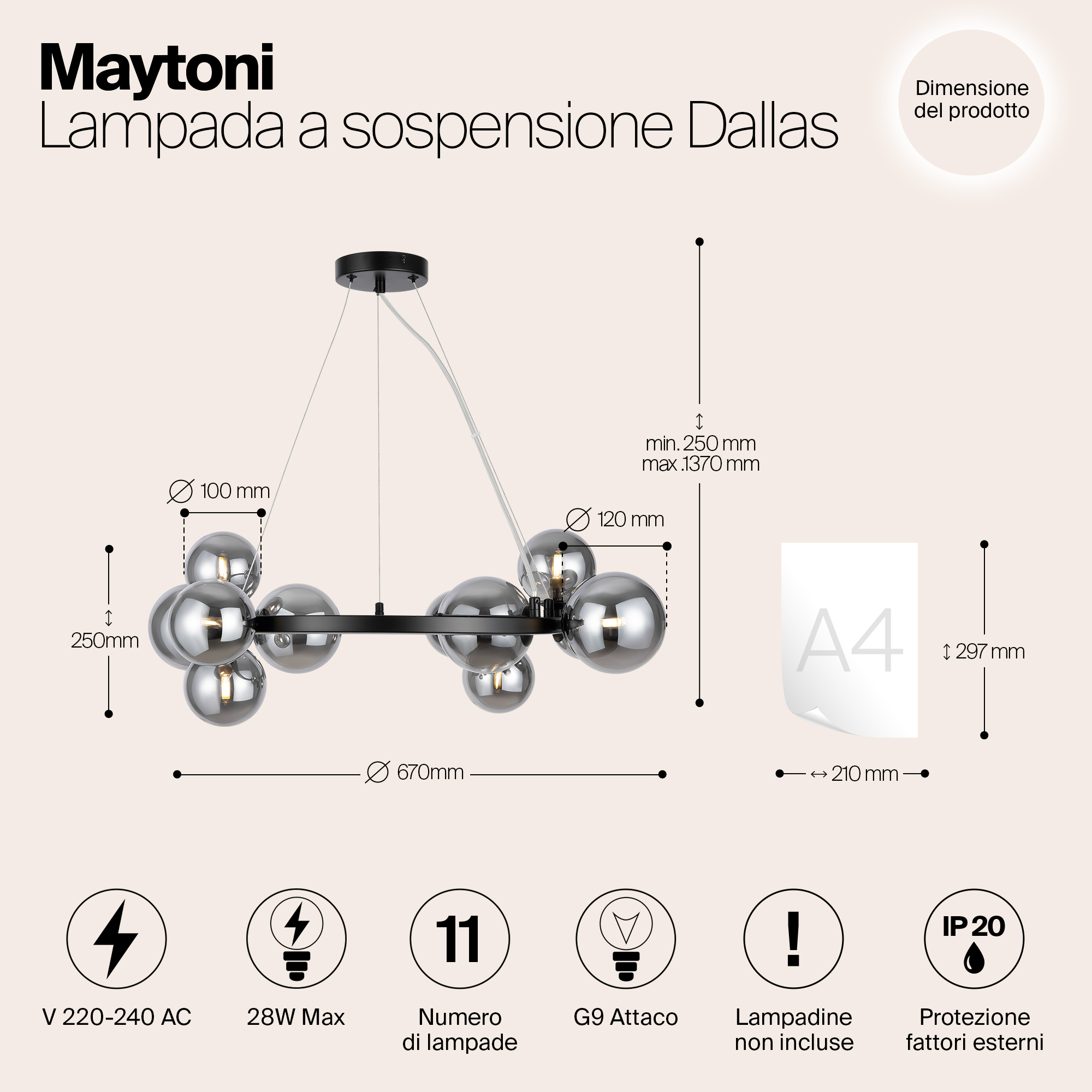 Картинка Подвесной светильник Maytoni MOD545PL-11B