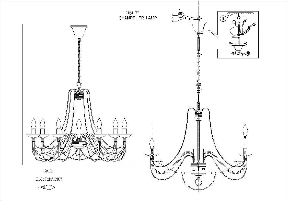 Дополнительная картинка Подвесная люстра F-Promo Chateau 2164-7P