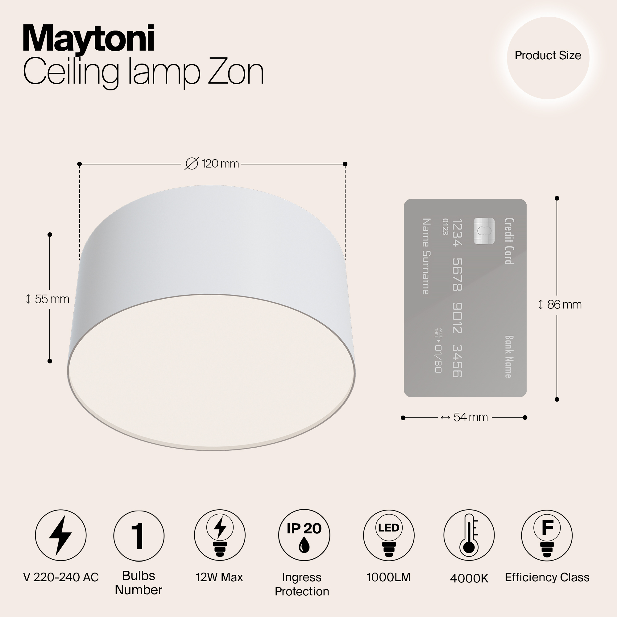 Потолочный светодиодный светильник Maytoni Zon C032CL-L12W4K — фото 11
