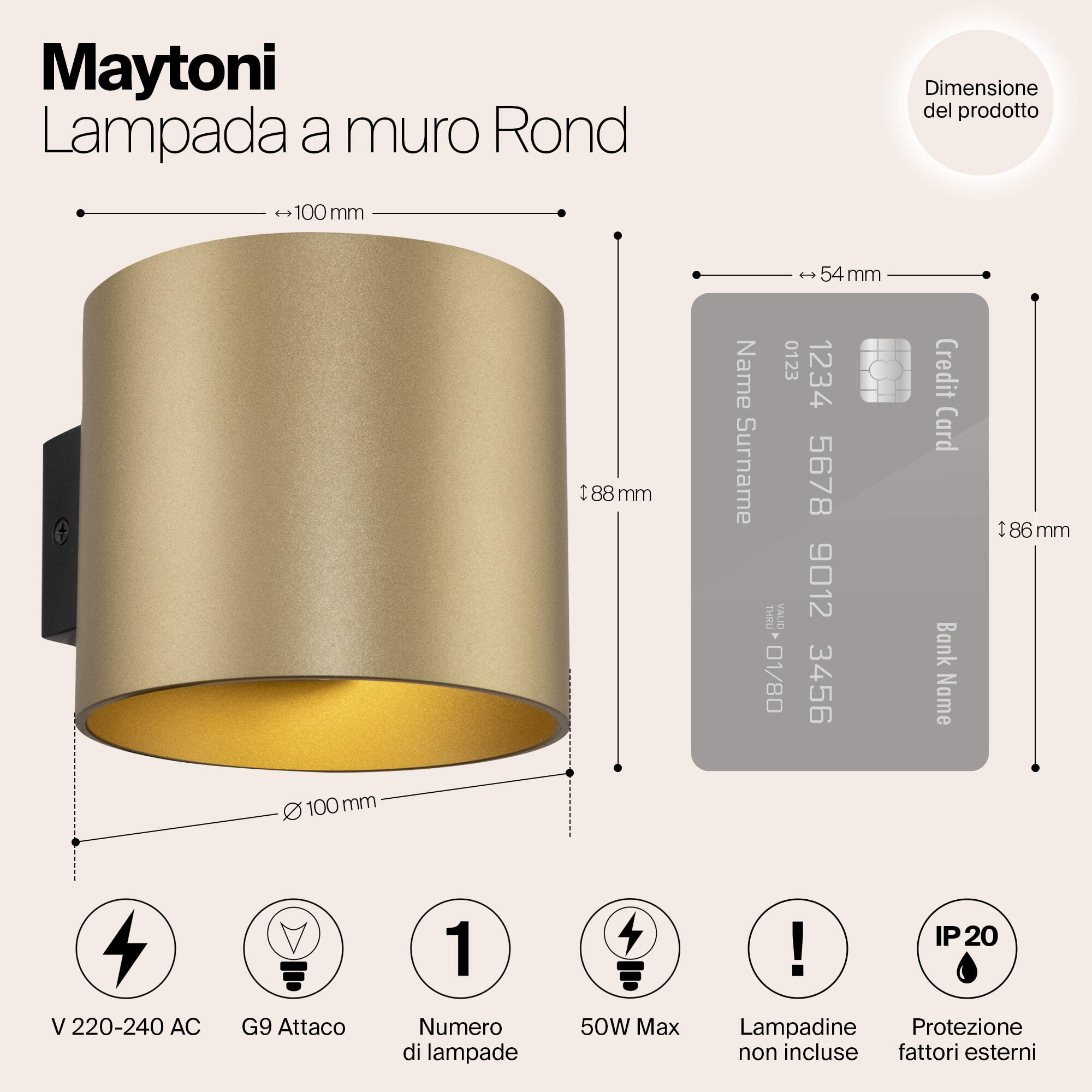 Дополнительная картинка Бра Maytoni Rond C066WL-01MG
