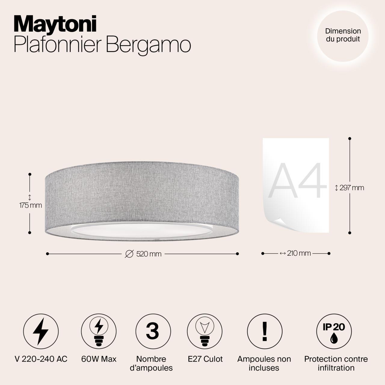 Дополнительная картинка Потолочный светильник Maytoni Bergamo MOD613CL-04GR