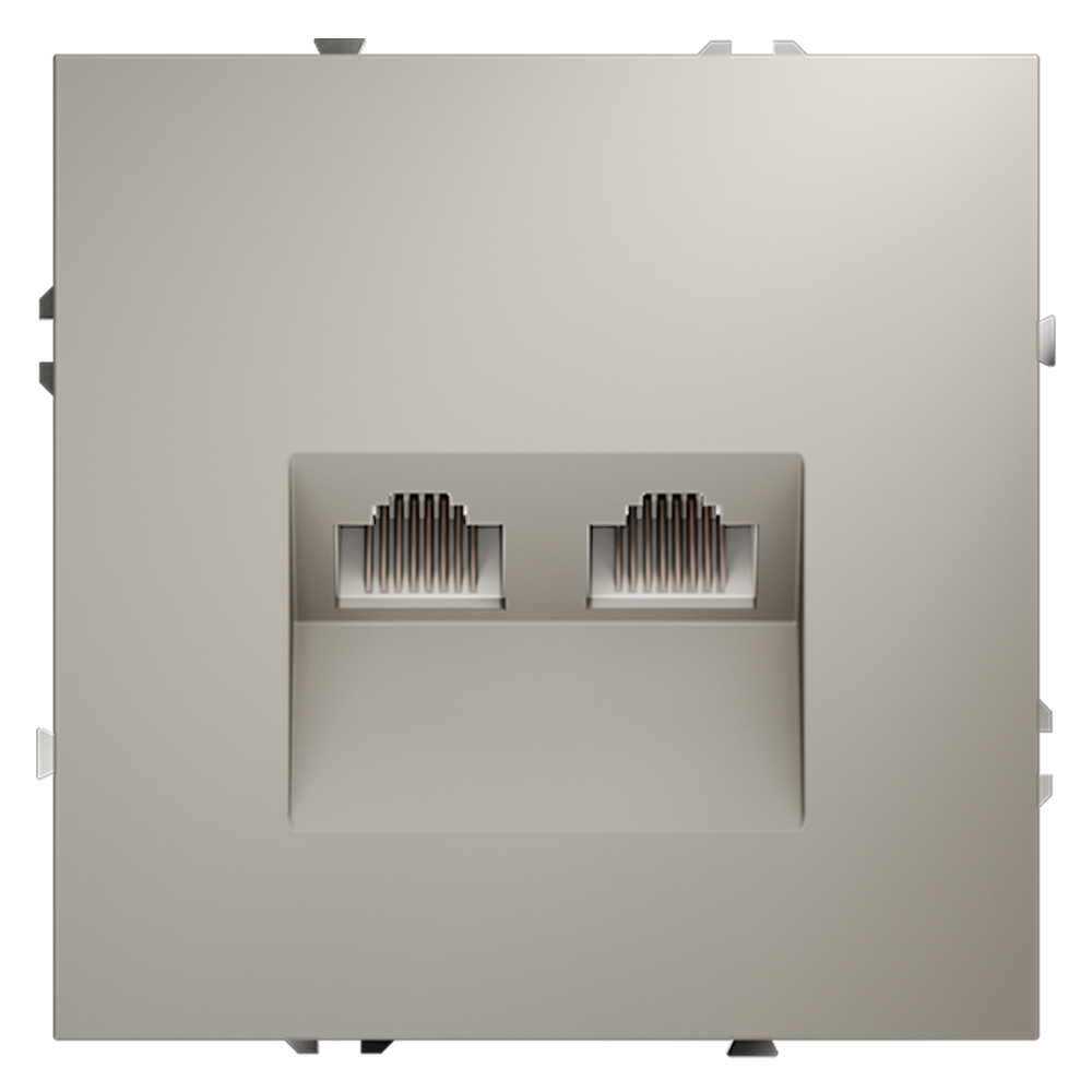 Розетка компьютерная встраиваемая VOLTUM S70 двойная RJ45+RJ45 кат.6, (кашемир) VLS060203 