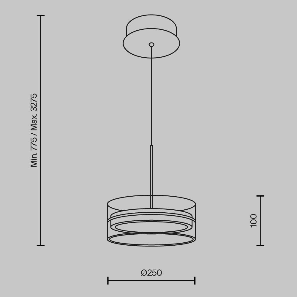Дополнительная картинка Подвесной светильник Maytoni MOD348PL-L18BBS3K