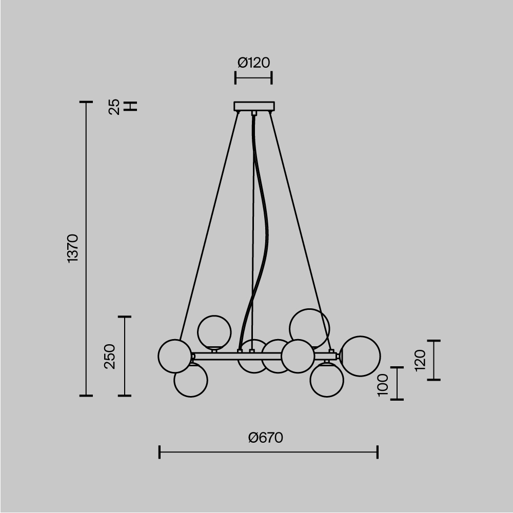 Картинка Подвесной светильник Maytoni MOD545PL-11G