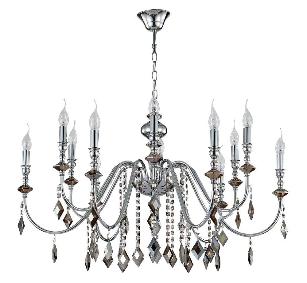 Картинка Люстра Crystal Lux MERCEDES SP6+6 CHROME/SMOKE Crystal Lux 0950/312