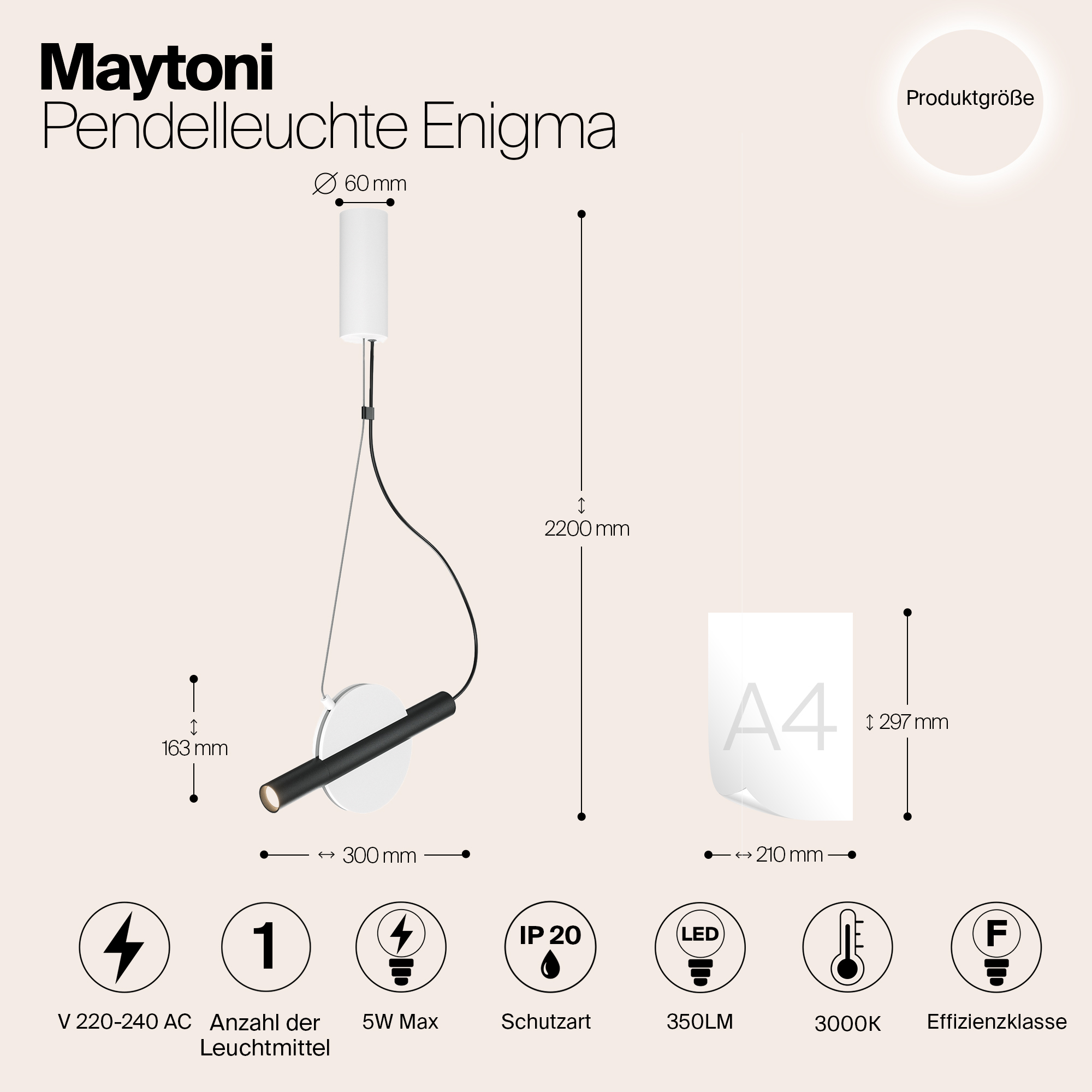 Дополнительная картинка Подвесной светильник Maytoni MOD150PL-L5W3K