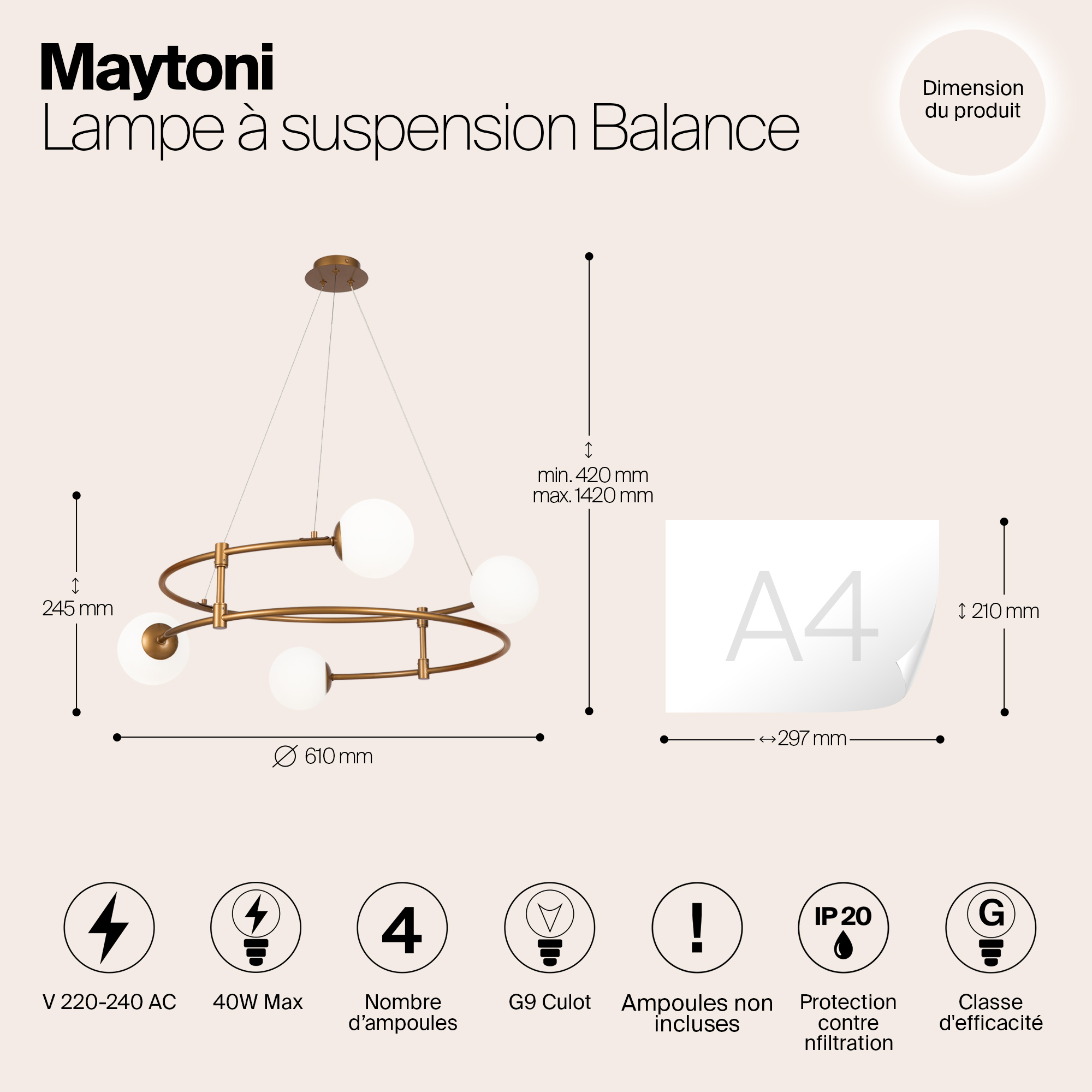 Дополнительная картинка Люстра Maytoni MOD317PL-04G