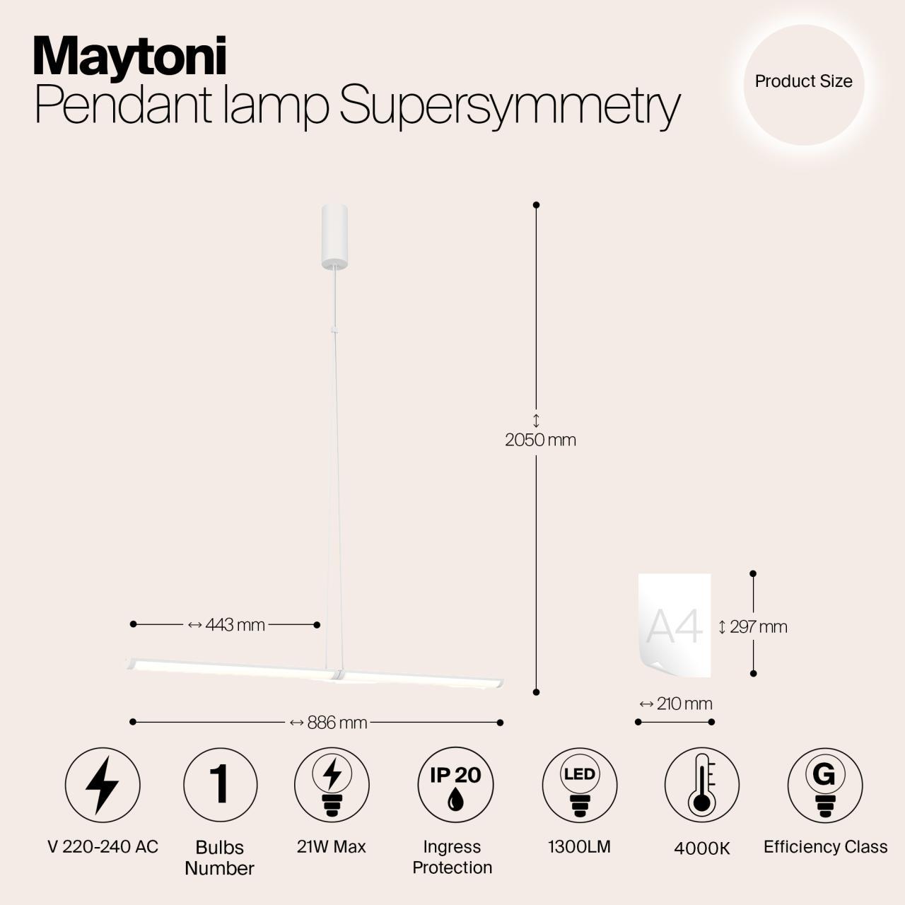 Дополнительная картинка Подвесной светильник Maytoni P096PL-L11WK1