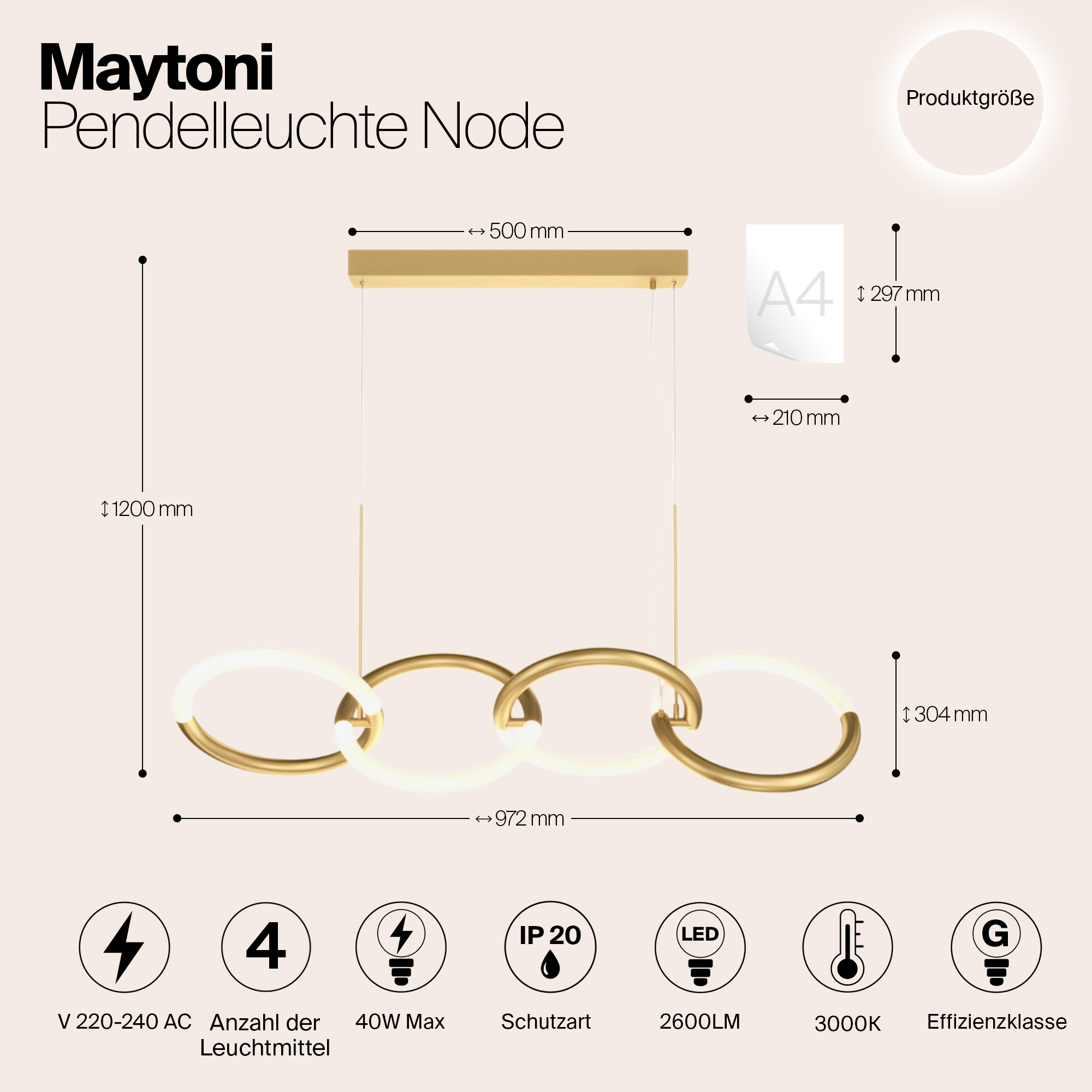 Дополнительная картинка Подвесной светильник Maytoni MOD165PL-L40G3K