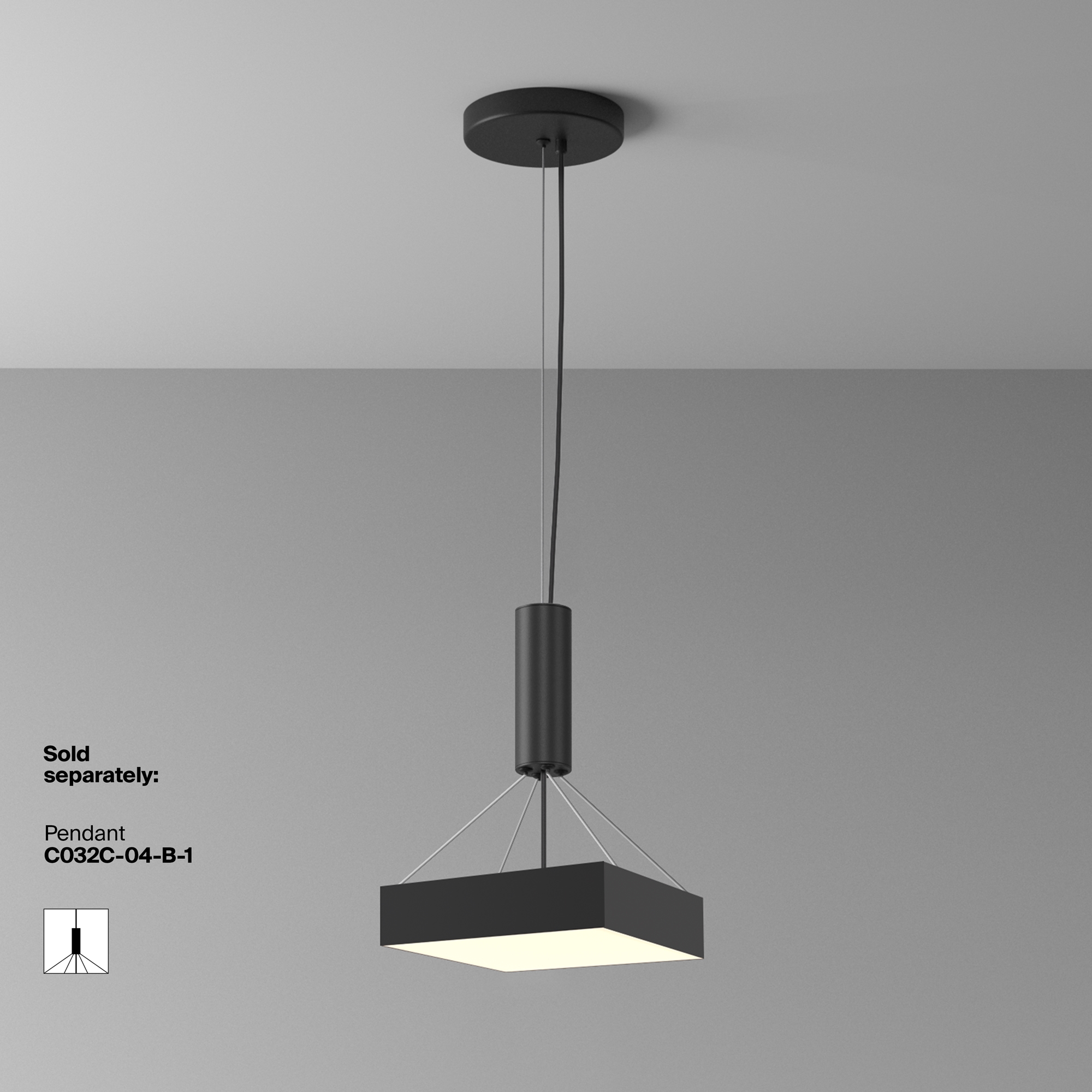 Дополнительная картинка Потолочный светильник Technical C032CL-36W3K-SQ-B