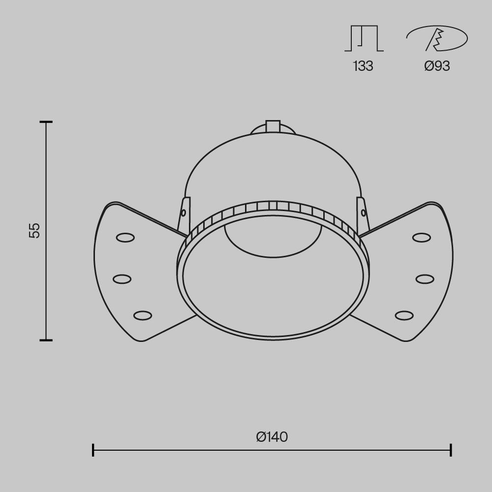 Дополнительная картинка Встраиваемый светильник Technical DL051-01-GU10-RD-WS