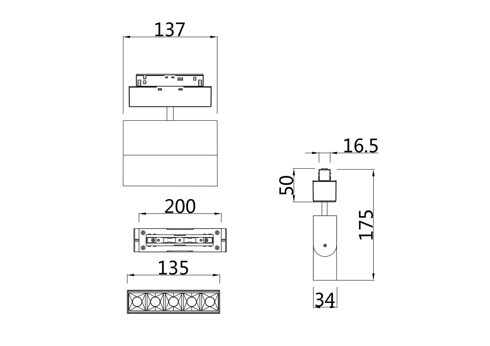 Дополнительная картинка Трековый светильник Technical TR015-2-10W4K-W