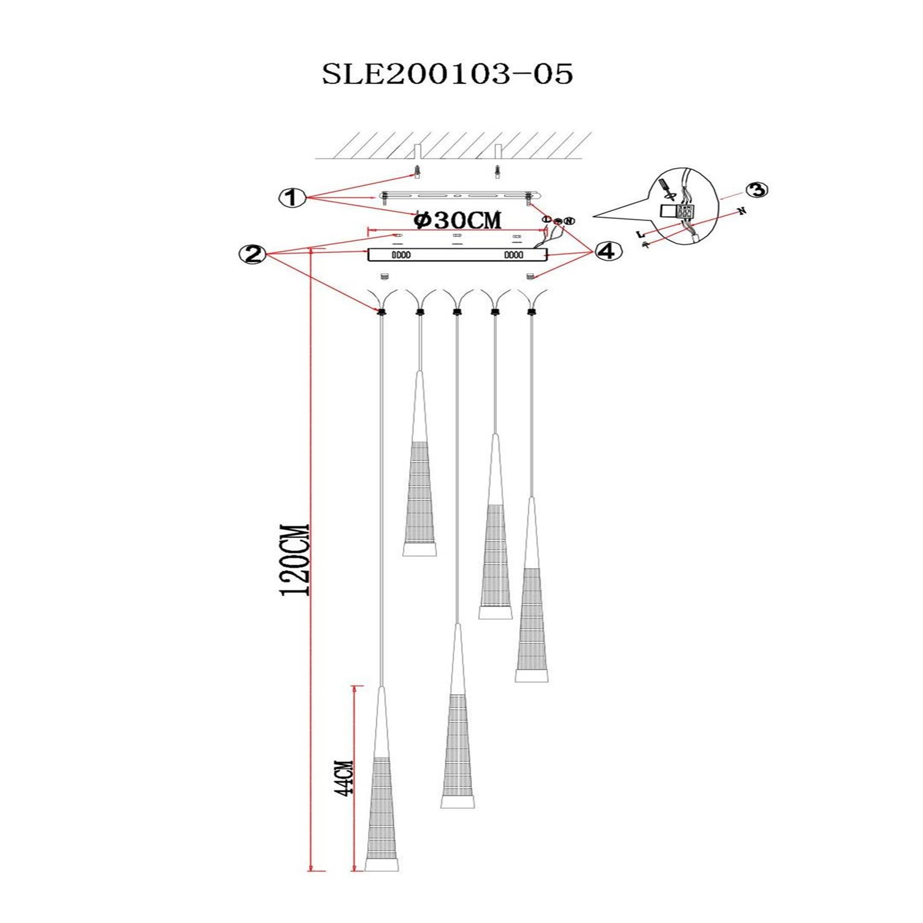 Подвесной светодиодный светильник Evoluce Orpelo SLE200103-05 — фото 15