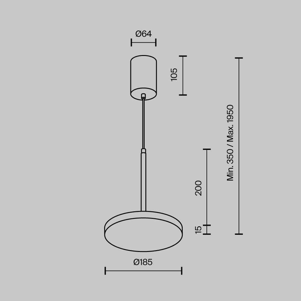 Дополнительная картинка Подвесной светильник Technical P076PL-L12W3K-W