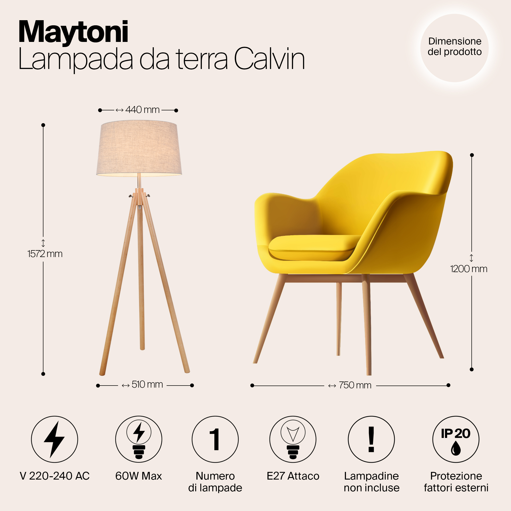 Картинка Торшер Maytoni Calvin Z177-FL-01-BR