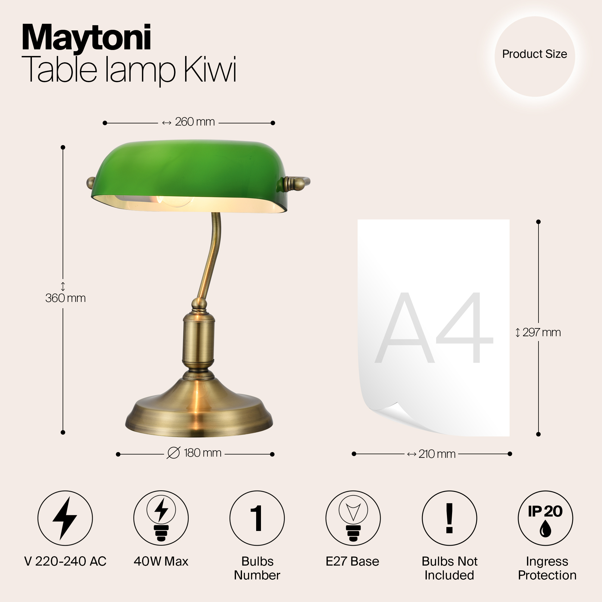 Картинка Настольная лампа Maytoni Kiwi Z153-TL-01-BS