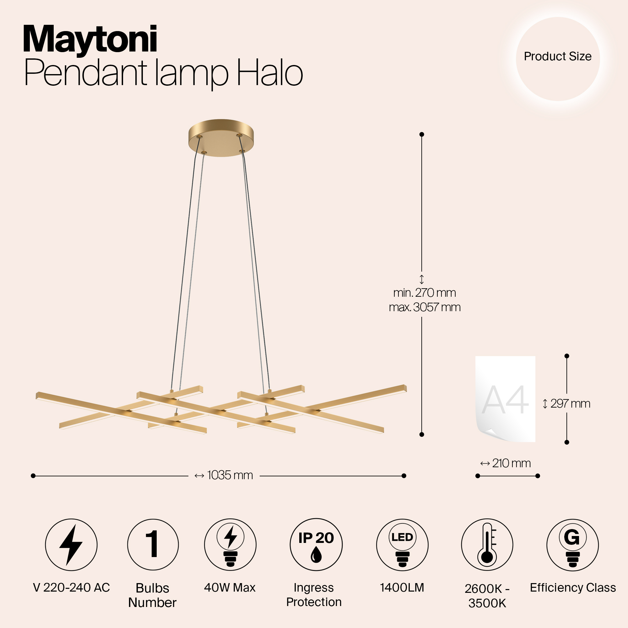 Дополнительная картинка Подвесной светильник Maytoni MOD244PL-L50BSK