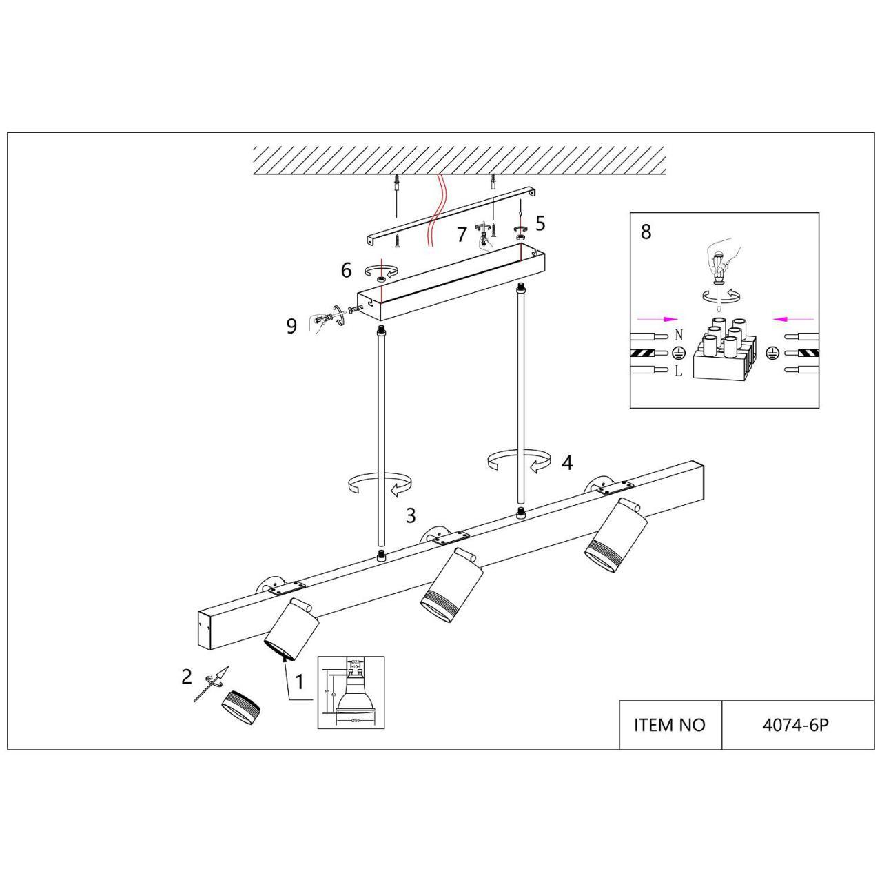 Дополнительная картинка Подвесная люстра Six 4074-6P